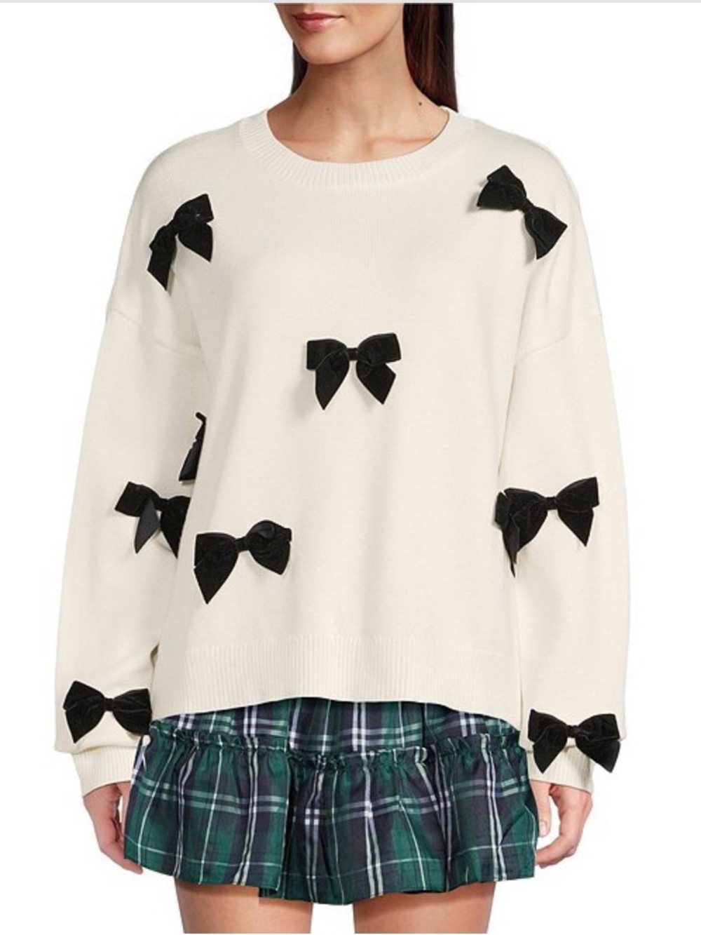 J. Marie Jenna Long Sleeve Bow front Sweater, Medium